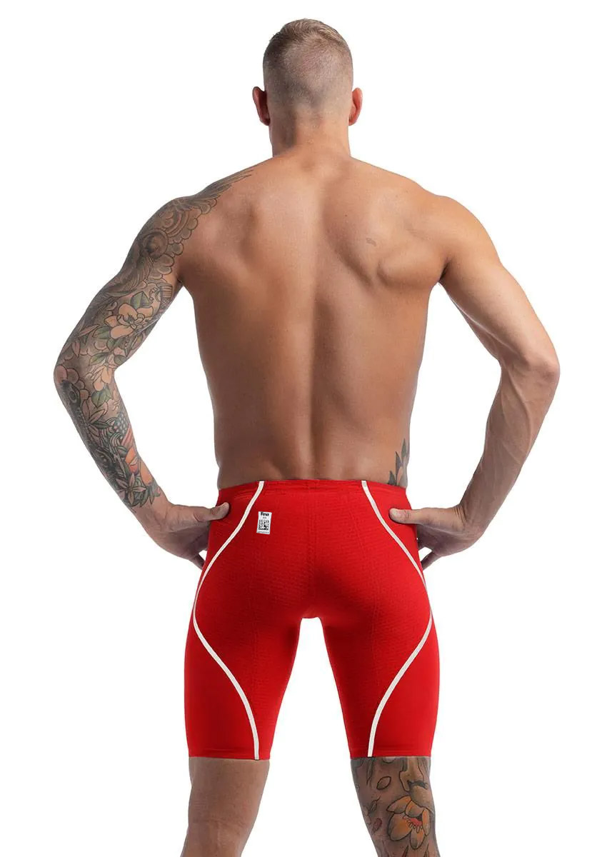 Speedo Fastskin LZR Pure Intent 2.0 High Waisted Jammer - Flame Red / White - Front view
