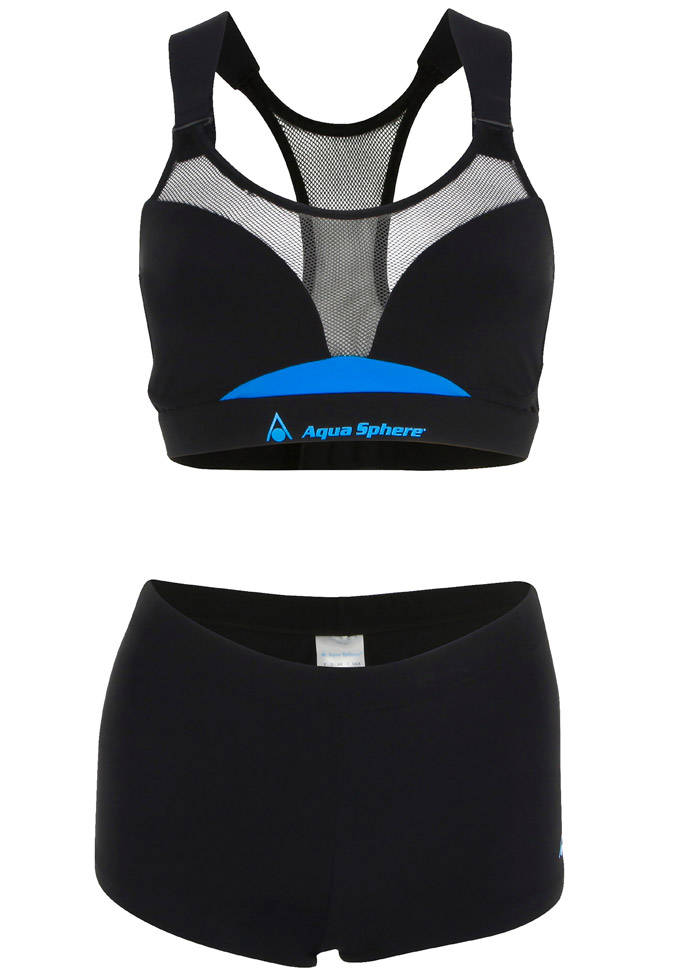 Aqua Sphere Girls Kobi 2 Piece Swimsuit - Black / Blue