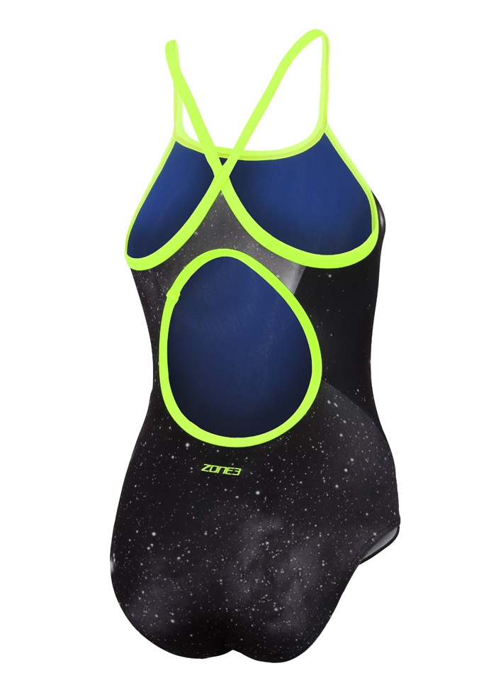Zone3 Women's Cosmic Bound Back Costume - Grey / Fluro Yellow