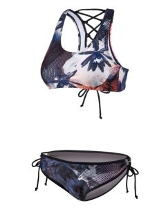 Beco Regular Fit Scoop Neck Bikini - Black / Orange