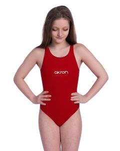 Akron Girls Babbitt Evo Swimsuit - Sport Red/Harvard Blue