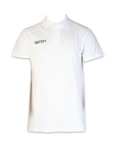 Akron Junior Break Polo Shirt - White- Front view