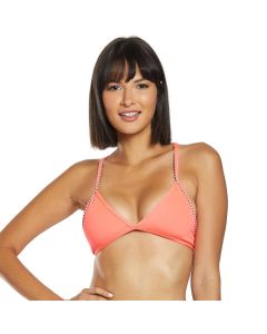 Uglies Revibe Solid Triangle Bikini Top - Coral