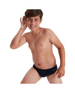 Boy wearing Speedo Boys Endurance+ Brief - Navy Blue