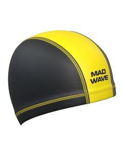 Mad Wave Lycra Duotone Swim Cap - Black / Yellow