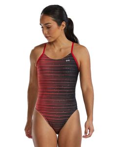 TYR CutoutFIt Durafast Elite Speedwarp Swimsuit - Red- Size 40