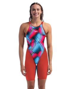 Speedo Fastskin LZR Pure Valor 2.0 Openback Kneeskin - Siren Red / Picton Blue