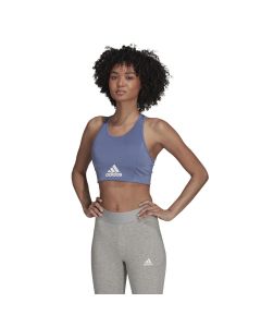 Adidas Women's Aeroready Designed 2 Move Logo Padded Sports Bra Top - Violet - Size L