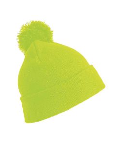 Core Kids Pom Pom Beanie - Fluorescent Yellow
