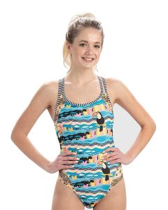 Uglies Toucan Double Strap Open Keyhole Swimsuit