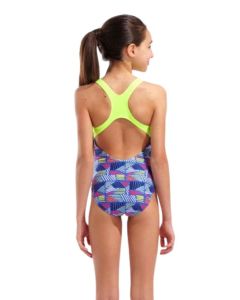 Arena Girl's Candies Swim Pro Back Swimsuit - Multi / Blue / Lime