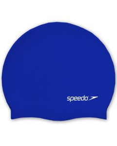 Speedo Plain Flat Silicone Junior Cap - Royal Blue