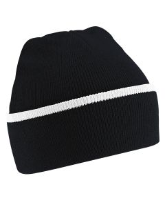 Beechfield Teamwear Beanie - Black / Classic / White
