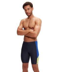Man wearing Speedo Mens Dive Jammer with arms folded- Navy / Blue - Front view