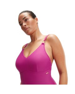 Speedo Shaping Strappy Swimsuit - Wineberry - Size 42