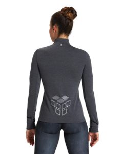 Arena Womens Thermal Half Zip Long Sleeve - Black/Melange/Silver