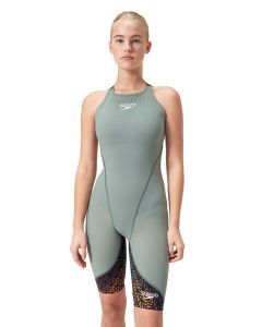 Speedo Fastskin LZR Ignite Openback Kneeskin - Country Green / Black / Nectarine