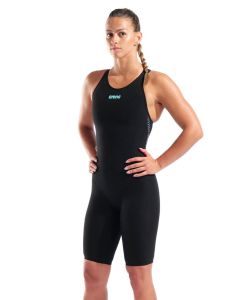 Arena Powerskin Veloce Open Back Kneesuit - Black / Teal