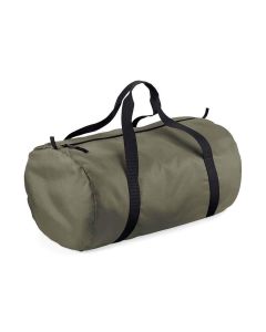 BagBase Packaway Barrel Bag - Olive Green / Black