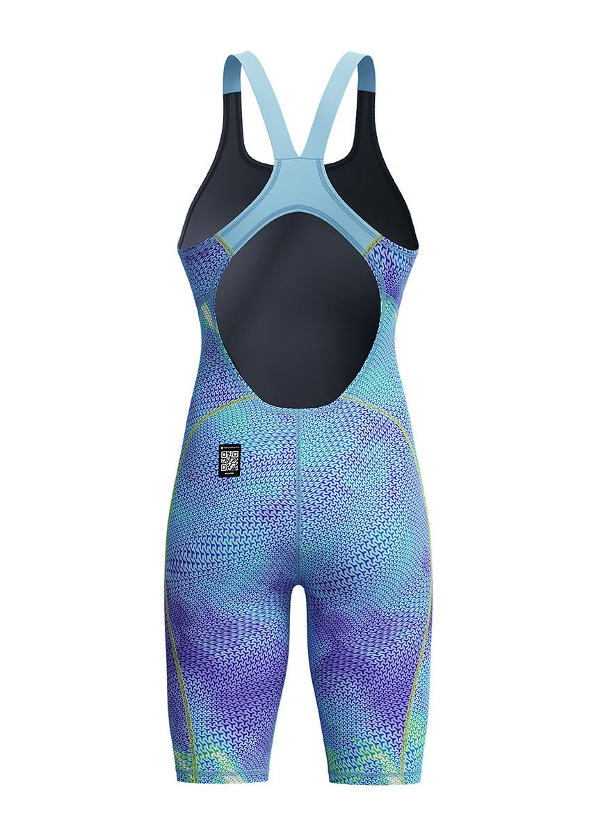 Speedo Fastskin HyperSpark Printed Openback Kneesuit - Blue / Yellow