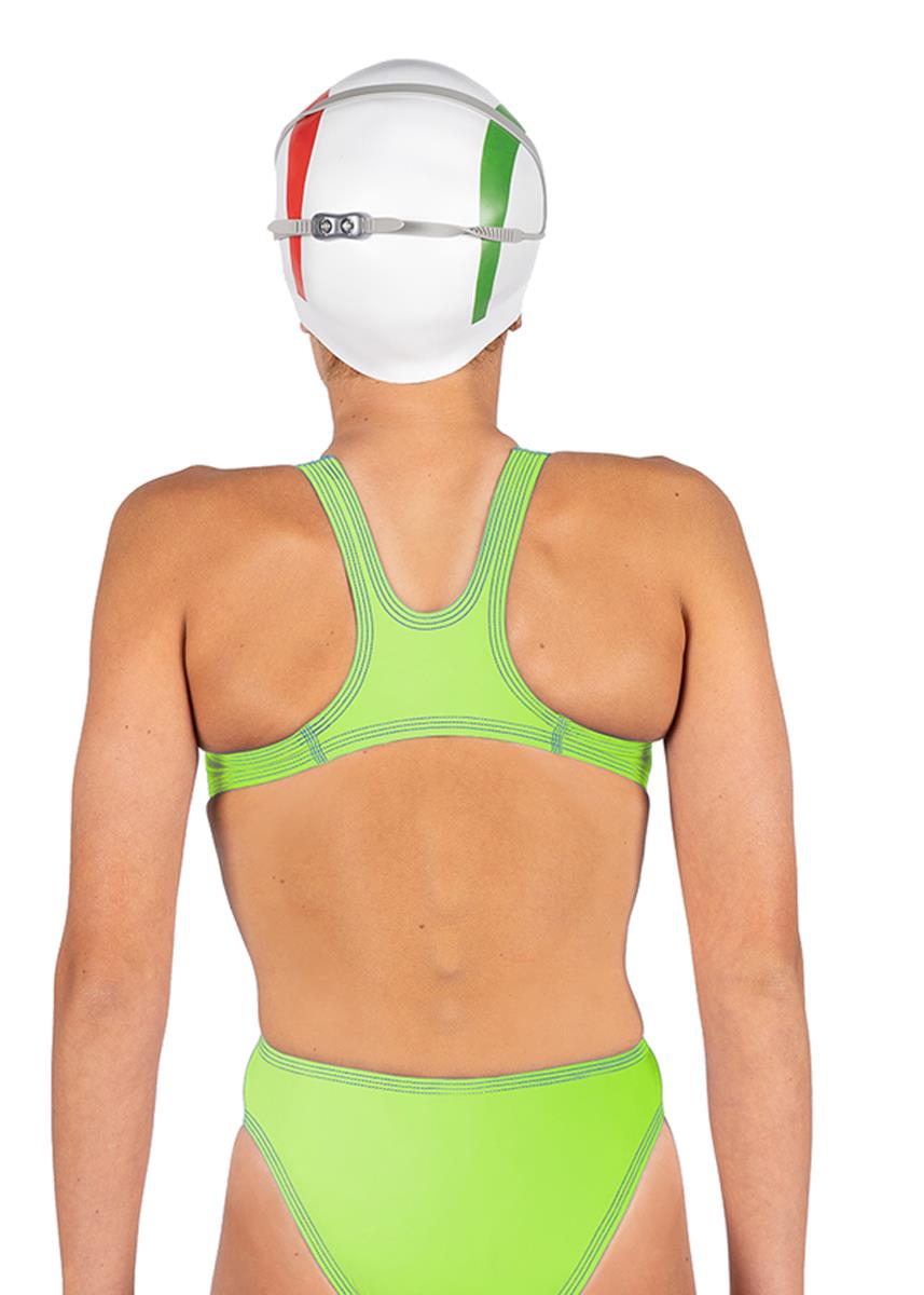 Akron Girls Babbitt Evo Bicolour Swimsuit - Blue / Fluro Green