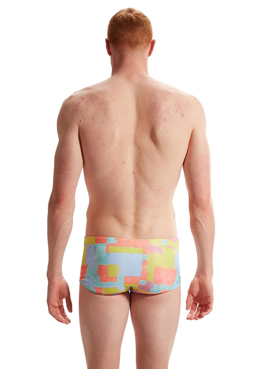 Speedo 17cm Training Allover Digital Basque Fresco Brief - Pink / Yellow