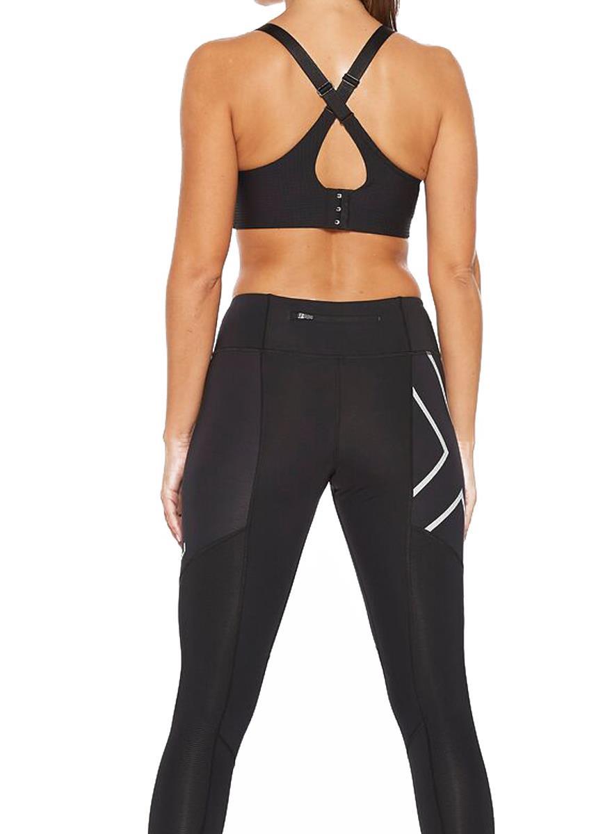 2XU Women's Aero Vent Mid-Rise Compression Tights - Black/ Silver Reflective