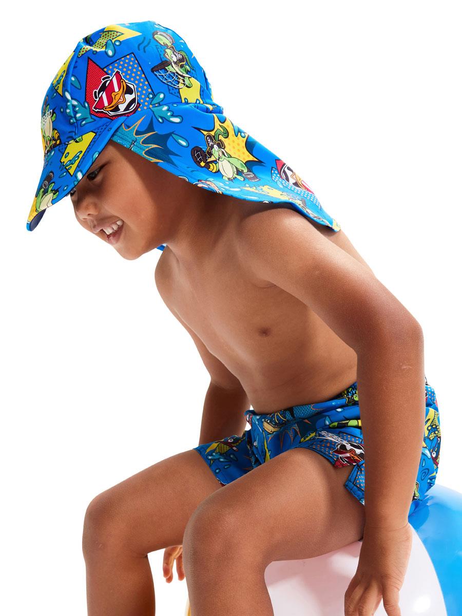 Speedo Boys LTS Sun Protection Hat - Bondi/Canary/Cherry Pink