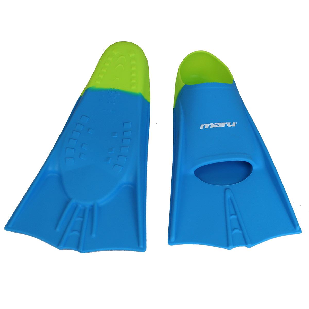 Maru Short Blade Fins - Blue/Lime