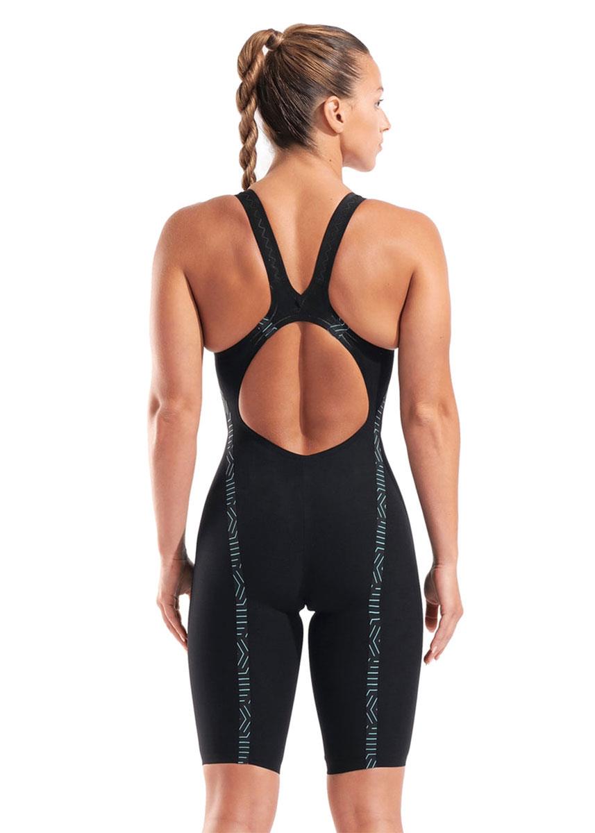 Arena Powerskin Veloce Open Back Kneesuit - Black / Teal